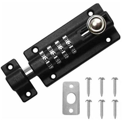 OEM Chiusura Per Porta, Catenaccio Resistente, 122 Mm Serratura A Catenaccio In Acciaio Inox Nero Con Viti Antimanomissione OEM Chiusura Per Porta, Catenaccio Resistente, 122 Mm Serratura A Catenaccio In Acciaio Inox Nero Con Viti Antimanomissione