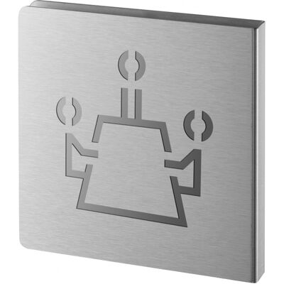 THIRARD Targa Segnaletica <>, Acciaio Inox Spazzolato, 120 X 120 Mm – THIRARD Targa Segnaletica <>, Acciaio Inox Spazzolato, 120 X 120 Mm –