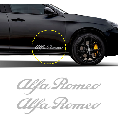 Alfa Romeo - Emblemi - Argento - 25 cm - decals Alfa Romeo - Emblemi - Argento - 25 cm - decals