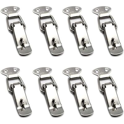 ENLENK 8 Pezzi Chiusura A Leva Chiusura A Molla Cerniera In Acciaio Inossidabile Per Cassetta Degli Attrezzi, Cassetto, Armadio E Baule - Argento ENLENK 8 Pezzi Chiusura A Leva Chiusura A Molla Cerniera In Acciaio Inossidabile Per Cassetta Degli Attrezzi, Cassetto, Armadio E Baule - Argento