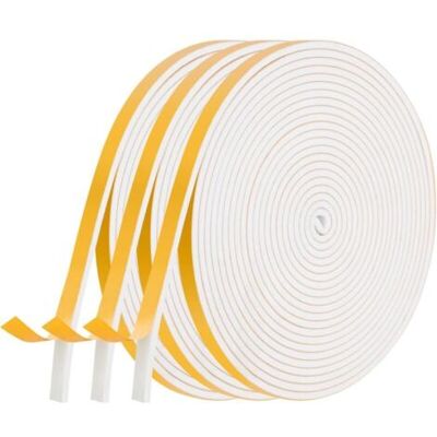 FOCTRO Giunto Comune Per Finestre, Giunto Comune Per Porte Con Schiuma Autoadesiva, 3 Rotoli, 9 Mm × 2 Mm × 6 M, Multifunzionale, Giunto Di Gomma, Guarnizione Per Insonorizzazione E Smorzamento Per Mobili, P FOCTRO Giunto Comune Per Finestre, Giunto Comune Per Porte Con Schiuma Autoadesiva, 3 Rotoli, 9 Mm × 2 Mm × 6 M, Multifunzionale, Giunto Di Gomma, Guarnizione Per Insonorizzazione E Smorzamento Per Mobili, P