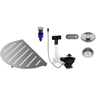 Blanco Oovalon - Kit Di Scarico Infino, Con Accessori, Acciaio Inox Spazzolato 527993 Blanco Oovalon - Kit Di Scarico Infino, Con Accessori, Acciaio Inox Spazzolato 527993