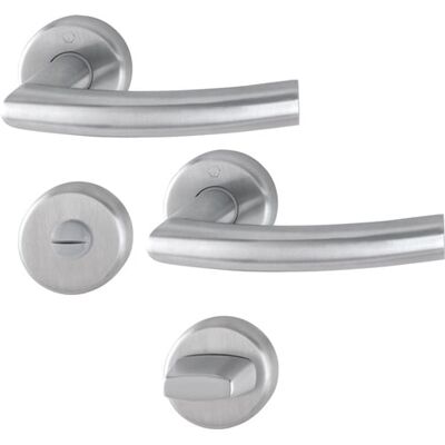 Kit maniglie Narvik Hoppe - Acciaio inossidabile, rotondo, per porte interne ed esterne Kit maniglie Narvik Hoppe - Acciaio inossidabile, rotondo, per porte interne ed esterne