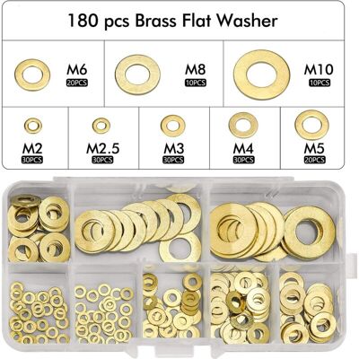 OEM 180 Pezzi Rondelle Piatte, Assortimento Di Rondelle Piatte In Ottone, M2 M2.5 M3 M4 M5 M6 M8 M10 Rondelle Piatte Per Anelli Di Tenuta Delle Viti - Fornito Con Scatola -crezuo OEM 180 Pezzi Rondelle Piatte, Assortimento Di Rondelle Piatte In Ottone, M2 M2.5 M3 M4 M5 M6 M8 M10 Rondelle Piatte Per Anelli Di Tenuta Delle Viti - Fornito Con Scatola -crezuo