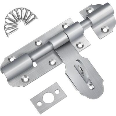 KEEMOTE Catenaccio Esterno Per Porte In Acciaio Inox Da 105 Mm Con Serratura Scorrevole E Lucchetto, Per Garage E Cancelli, Robusto KEEMOTE Catenaccio Esterno Per Porte In Acciaio Inox Da 105 Mm Con Serratura Scorrevole E Lucchetto, Per Garage E Cancelli, Robusto