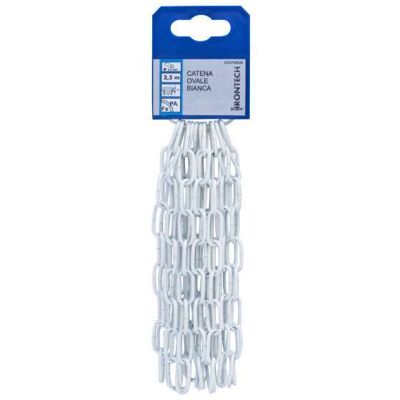 MASIDEF Catena Ovale Pretagliata Diam. 2,5 Mm. In Acciaio Bianco 2,5 Mt. MASIDEF Catena Ovale Pretagliata Diam. 2,5 Mm. In Acciaio Bianco 2,5 Mt.