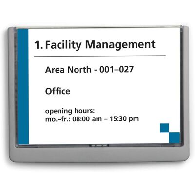 Durable 486637 Click Sign, Targa Fuori Porta In Abs, Sportellino Apribile Con Tasto, Installazione Con Viti O Biadesivo, 210x148,5 Mm, Grafite - Durable 486637 Click Sign, Targa Fuori Porta In Abs, Sportellino Apribile Con Tasto, Installazione Con Viti O Biadesivo, 210x148,5 Mm, Grafite -