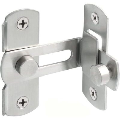 JUSCH Chiusura Per Porta Esterna, Chiusura Per Porta Scorrevole, Gancio Per Porta Scorrevole In Acciaio Inox, Serratura Per Porta Scorrevole, Gancio Di Sicurezza Per Porta, Finestra E Armadio (90°, 10 Cm, A JUSCH Chiusura Per Porta Esterna, Chiusura Per Porta Scorrevole, Gancio Per Porta Scorrevole In Acciaio Inox, Serratura Per Porta Scorrevole, Gancio Di Sicurezza Per Porta, Finestra E Armadio (90°, 10 Cm, A