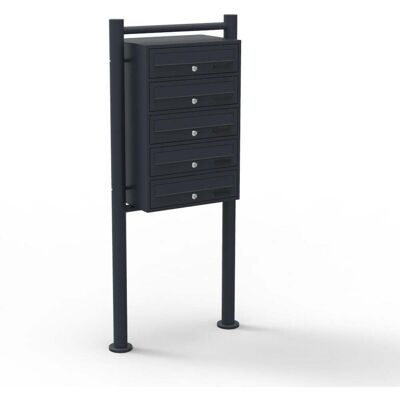 HELLOSHOP26 - Blocco 5 Cassette Postali Su Gambe 5 Ingressi In Acciaio Zincato Nero 160000041 HELLOSHOP26 - Blocco 5 Cassette Postali Su Gambe 5 Ingressi In Acciaio Zincato Nero 160000041