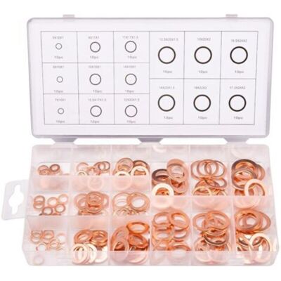 OEM 150 Pezzi 15 Specifiche Guarnizioni Ad Anello Di Tenuta, Kit Assortimento Di Rondelle In Rame, Rondelle In Rame, Guarnizione Ad Anello Di Tenuta Con Scatola M5 M6 M8 M10 M12 M14 M16 M18 M20 M22 OEM 150 Pezzi 15 Specifiche Guarnizioni Ad Anello Di Tenuta, Kit Assortimento Di Rondelle In Rame, Rondelle In Rame, Guarnizione Ad Anello Di Tenuta Con Scatola M5 M6 M8 M10 M12 M14 M16 M18 M20 M22