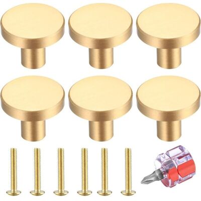 SANS MARQUE Maniglie Per Cassetti Placcate Oro, 27 Mm – Set Di 6 Maniglie In Ottone Massiccio – Finitura Rame Spazzolato – Viti E Cacciavite Inclusi SANS MARQUE Maniglie Per Cassetti Placcate Oro, 27 Mm – Set Di 6 Maniglie In Ottone Massiccio – Finitura Rame Spazzolato – Viti E Cacciavite Inclusi