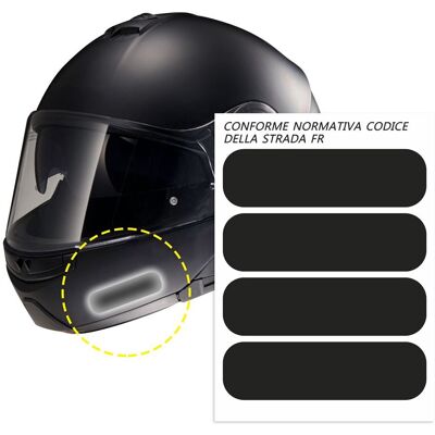 4R QUATTROERRE.IT Set Adesivi Rifrangenti Per Casco 4 Pz - Colore: Nero 4R QUATTROERRE.IT Set Adesivi Rifrangenti Per Casco 4 Pz - Colore: Nero