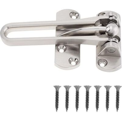 SIOKS - Chiusura Per Porta - Barra Basculante - Sicurezza Per Casa E Hotel - Lega Di Zinco Lucida Con Foro Per Lucchetto - Argento - 8x5cm SIOKS - Chiusura Per Porta - Barra Basculante - Sicurezza Per Casa E Hotel - Lega Di Zinco Lucida Con Foro Per Lucchetto - Argento - 8x5cm
