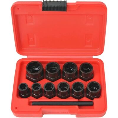 OEM Set Di 11 Bussole Per L'Estrazione Di Bulloni E Dadi (9-19 Mm) Con Custodia, Attrezzo Da Meccanico -crezuo OEM Set Di 11 Bussole Per L'Estrazione Di Bulloni E Dadi (9-19 Mm) Con Custodia, Attrezzo Da Meccanico -crezuo