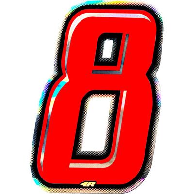Generic - Nr8-Holo-Red-10 - Rosso - Number plate sticker Generic - Nr8-Holo-Red-10 - Rosso - Number plate sticker