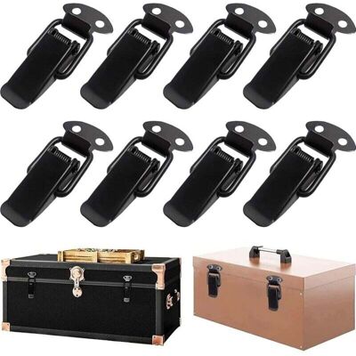 SANS MARQUE Set Di 8 Chiusure A Leva In Acciaio Inox, Chiusure Per Porte Con Meccanismo A Leva, Chiusure A Molla Per Cassette Degli Attrezzi, Cassetti, Armadietti (nere) SANS MARQUE Set Di 8 Chiusure A Leva In Acciaio Inox, Chiusure Per Porte Con Meccanismo A Leva, Chiusure A Molla Per Cassette Degli Attrezzi, Cassetti, Armadietti (nere)