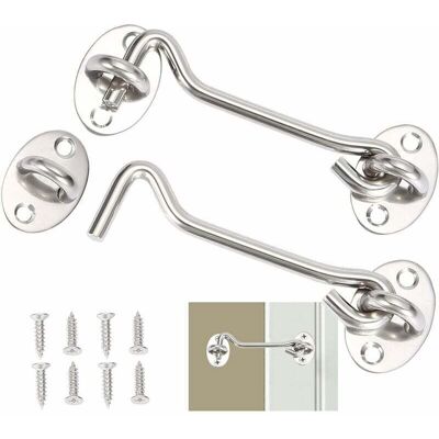 OEM Gancio Di Chiusura Per Porta In 2 Pezzi, In Acciaio Inox Argentato, Con Viti Di Montaggio, Per Finestre, Porte Di Fienile, Porte Di Capannone, Porte Di Garage (10 Cm) OEM Gancio Di Chiusura Per Porta In 2 Pezzi, In Acciaio Inox Argentato, Con Viti Di Montaggio, Per Finestre, Porte Di Fienile, Porte Di Capannone, Porte Di Garage (10 Cm)