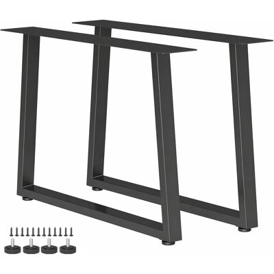 HOMCOM Set 2 Gambe Per Mobili Trapezoidali In Acciaio, Capacità 75 Kg, Nero HOMCOM Set 2 Gambe Per Mobili Trapezoidali In Acciaio, Capacità 75 Kg, Nero