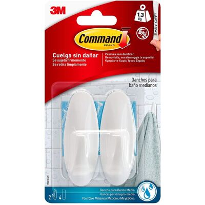 3M - Blister 2 Grucce Medie Da Bagno 4 Strisce 1,3 Kg 17081b Command 3M - Blister 2 Grucce Medie Da Bagno 4 Strisce 1,3 Kg 17081b Command