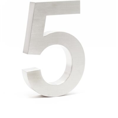WILTEC Numero Civico '5' 3d Arial 20 Cm Acciaio Inox Resistente Alle Intemperie Con Materiale Di Montaggio - WILTEC Numero Civico '5' 3d Arial 20 Cm Acciaio Inox Resistente Alle Intemperie Con Materiale Di Montaggio -