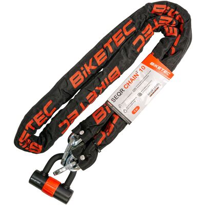 OEM Catena Biketec Seqr Cp 2m Con Lucchetto E 3 Chiavi, Occhiello Da 10 Mm OEM Catena Biketec Seqr Cp 2m Con Lucchetto E 3 Chiavi, Occhiello Da 10 Mm