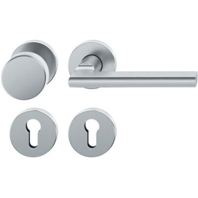 Kit Maniglie FSB - Acciaio Inox, Rosetta Rotonda, Per Porte Esterne Kit Maniglie FSB - Acciaio Inox, Rosetta Rotonda, Per Porte Esterne