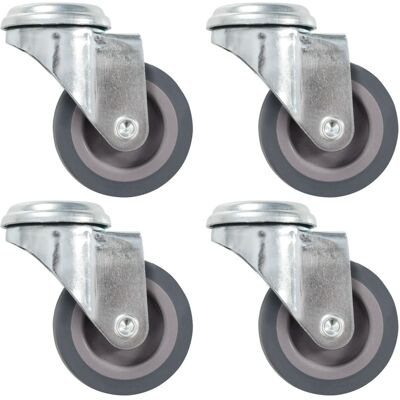 VIDAXL Ruote Girevoli Con Foro Per Bulloni 4 Pz 50 Mm VIDAXL Ruote Girevoli Con Foro Per Bulloni 4 Pz 50 Mm