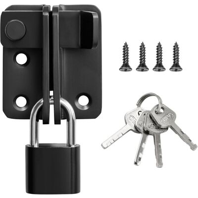 OEM Serratura Per Porta Scorrevole Per Porte Esterne/interne Con Lucchetto – Acciaio Inox Nero, 52 × 62 Mm, Fissaggio A Bullone OEM Serratura Per Porta Scorrevole Per Porte Esterne/interne Con Lucchetto – Acciaio Inox Nero, 52 × 62 Mm, Fissaggio A Bullone