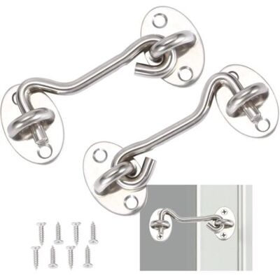 OEM Pezzi, Gancio Di Chiusura Per Porta, Gancio Di Chiusura In Acciaio Inox Argento, Con Viti Di Montaggio, Per Finestre, Porte Di Fienile, Porte Di Capannone, Porte Di Garage (7,5 Cm) OEM Pezzi, Gancio Di Chiusura Per Porta, Gancio Di Chiusura In Acciaio Inox Argento, Con Viti Di Montaggio, Per Finestre, Porte Di Fienile, Porte Di Capannone, Porte Di Garage (7,5 Cm)