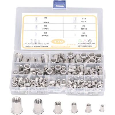 OEM 170 Dadi A Rivetto In Acciaio Inox M3-m10 304, Dado Filettato A Testa Piatta Resistente OEM 170 Dadi A Rivetto In Acciaio Inox M3-m10 304, Dado Filettato A Testa Piatta Resistente
