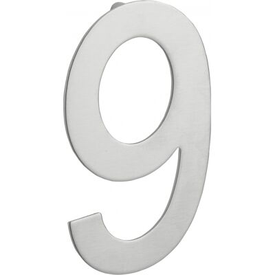 THIRARD Targa numero civico 9 acciaio inox 304 - acciaio inox 304 - altezza 100 mm - fissaggio a muro - targhe numeriche THIRARD Targa numero civico 9 acciaio inox 304 - acciaio inox 304 - altezza 100 mm - fissaggio a muro - targhe numeriche