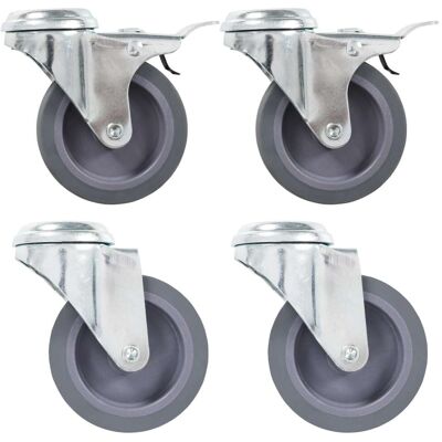 vidaXL Ruote girevoli in Gomma 75mm - Per Mobili Piccoli vidaXL Ruote girevoli in Gomma 75mm - Per Mobili Piccoli