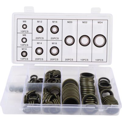 YOTOWN Kit Assortimento Di Paraolio, 150 Pezzi, M6 M8 M10 M12 M14 M16 M18 M20 M22 M24, Guarnizione Di Tenuta Metallica Per Impianti Idraulici, Automobilistici E Meccanici YOTOWN Kit Assortimento Di Paraolio, 150 Pezzi, M6 M8 M10 M12 M14 M16 M18 M20 M22 M24, Guarnizione Di Tenuta Metallica Per Impianti Idraulici, Automobilistici E Meccanici