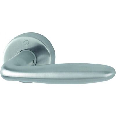 Set maniglie porta Hoppe Verona in acciaio inox - Montaggio con rosetta esterna Set maniglie porta Hoppe Verona in acciaio inox - Montaggio con rosetta esterna