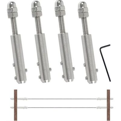 OEM Set Di 4 Tendicavo In Acciaio Inox, Diametro 4 Mm – Viti Filettate M6 X 50 Per Il Fissaggio – Resistenza Alla Trazione Per Applicazioni Industriali OEM Set Di 4 Tendicavo In Acciaio Inox, Diametro 4 Mm – Viti Filettate M6 X 50 Per Il Fissaggio – Resistenza Alla Trazione Per Applicazioni Industriali