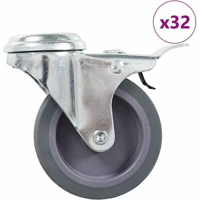 VIDAXL - Ruote Girevoli Con Foro Per Bulloni 32 Pz 75 Mm VIDAXL - Ruote Girevoli Con Foro Per Bulloni 32 Pz 75 Mm