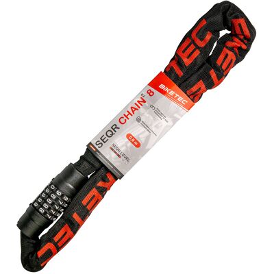 OEM Catena Biketec Seqr Cp 0,9 M, Maglia 8 Mm, Lucchetto A Combinazione A 5 Cifre, Copertura Nera OEM Catena Biketec Seqr Cp 0,9 M, Maglia 8 Mm, Lucchetto A Combinazione A 5 Cifre, Copertura Nera