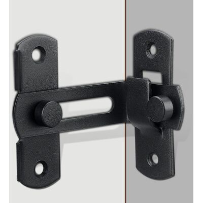 ENLENK Chiusura Per Porta Scorrevole, Cerniera A 90 Gradi Con Vite, Serratura Per Porta, Gancio Di Blocco Ad Angolo Retto, Finitura Nero Opaco In Acciaio Inossidabile ENLENK Chiusura Per Porta Scorrevole, Cerniera A 90 Gradi Con Vite, Serratura Per Porta, Gancio Di Blocco Ad Angolo Retto, Finitura Nero Opaco In Acciaio Inossidabile