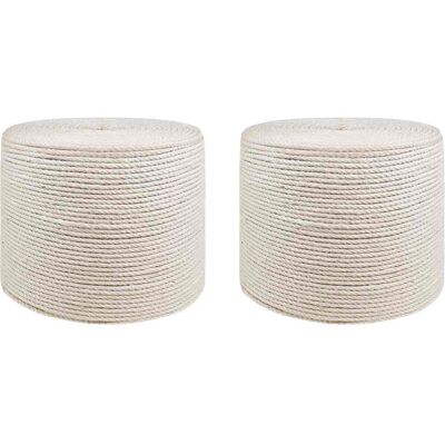 VIDAXL Spago In Juta 2 Pz 20 Mm 100 M Bianco 100% Juta Tossa VIDAXL Spago In Juta 2 Pz 20 Mm 100 M Bianco 100% Juta Tossa