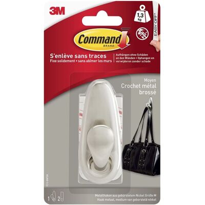 3M - Gancio In Metallo Medium™ Command Classico (l X L X A) 83 X 32 X 32 Mm Nickel (spazzolato) Contenuto: 1 Pz. 3M - Gancio In Metallo Medium™ Command Classico (l X L X A) 83 X 32 X 32 Mm Nickel (spazzolato) Contenuto: 1 Pz.