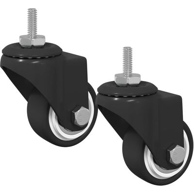 VIDAXL Rullo Girevole 2 Pcs Nero 40,4 X 40,4 X 19,7 Mm Ferro E Nylon VIDAXL Rullo Girevole 2 Pcs Nero 40,4 X 40,4 X 19,7 Mm Ferro E Nylon