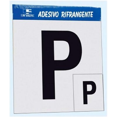 STICKERSLAB Contrassegno Adesivo In Vinile Rifrangente 'p' Principiante, Set Di 2 A Norma Dpr STICKERSLAB Contrassegno Adesivo In Vinile Rifrangente 'p' Principiante, Set Di 2 A Norma Dpr
