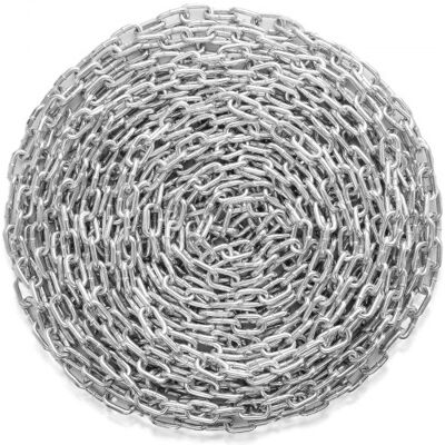 OEM Catena A Maglie In Acciaio Al Carbonio Zincato, 7, 3 Mm X 28 M OEM Catena A Maglie In Acciaio Al Carbonio Zincato, 7, 3 Mm X 28 M