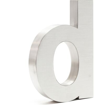 WILTEC Lettera "d" Per Numero Civico 3d Arial 20 Cm Acciaio Inox Con Materiale Di Montaggio WILTEC Lettera "d" Per Numero Civico 3d Arial 20 Cm Acciaio Inox Con Materiale Di Montaggio