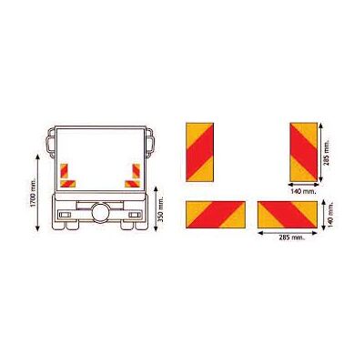 STICKERSLAB Ece 70.01 Pannelli Rifrangenti Per Motrice Kit Da 4 Pezzi In Classe 3 Alluminio - Modello: Alluminio STICKERSLAB Ece 70.01 Pannelli Rifrangenti Per Motrice Kit Da 4 Pezzi In Classe 3 Alluminio - Modello: Alluminio