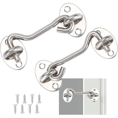 DPZO 2 Pezzi, Gancio Di Chiusura Per Porta, Gancio Di Chiusura In Acciaio Inox Argento, Con Viti Di Montaggio, Per Finestre, Porte Di Fienile, Porte Di Capannone, Porte Di Garage (7,5 Cm) DPZO 2 Pezzi, Gancio Di Chiusura Per Porta, Gancio Di Chiusura In Acciaio Inox Argento, Con Viti Di Montaggio, Per Finestre, Porte Di Fienile, Porte Di Capannone, Porte Di Garage (7,5 Cm)