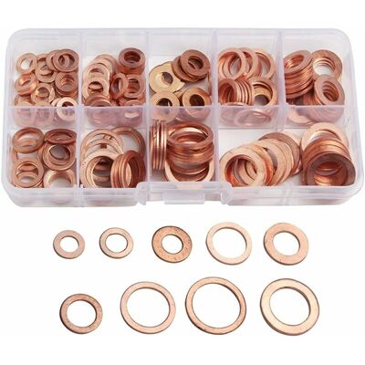 OEM Anello Rondella Piatta In Rame Set Di Guarnizioni Per Rondella Metrica Assortimento 9 Dimensioni M5-m14 Con Scatola Guarnizione Tappo Coppa Olio Accessori Per Utensili 200 Pezzi OEM Anello Rondella Piatta In Rame Set Di Guarnizioni Per Rondella Metrica Assortimento 9 Dimensioni M5-m14 Con Scatola Guarnizione Tappo Coppa Olio Accessori Per Utensili 200 Pezzi