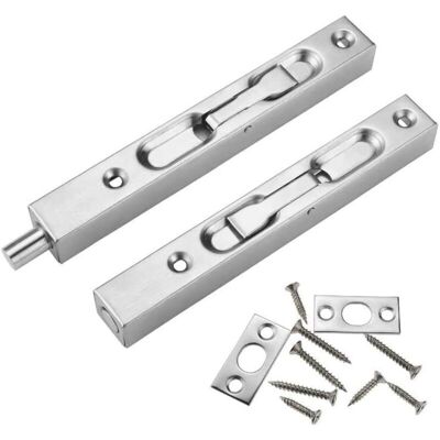 XISRENS Chiusura A Scomparsa Per Porta In 2 Pezzi, Chiusure Per Porte Scorrevoli Da 15 Cm, Acciaio Inossidabile 304, Serratura A Mortaio Per Tutti I Tipi Di Porte In Legno XISRENS Chiusura A Scomparsa Per Porta In 2 Pezzi, Chiusure Per Porte Scorrevoli Da 15 Cm, Acciaio Inossidabile 304, Serratura A Mortaio Per Tutti I Tipi Di Porte In Legno