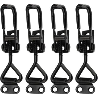 OEM Set Di 4 Chiusure A Leva In Ferro Nero, Chiusura A Leva In Metallo, Morsetto A Leva Regolabile Per Scatole, Bauli, Armadi E Porte, Chiusura A Leva In Metallo OEM Set Di 4 Chiusure A Leva In Ferro Nero, Chiusura A Leva In Metallo, Morsetto A Leva Regolabile Per Scatole, Bauli, Armadi E Porte, Chiusura A Leva In Metallo