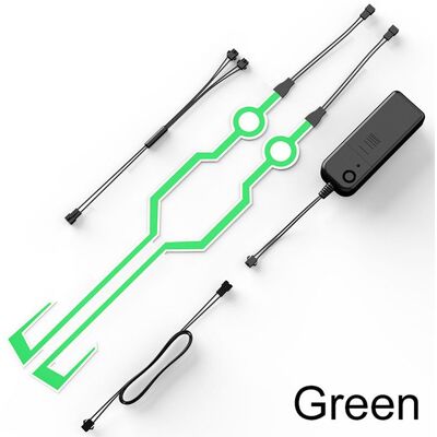 STICKERSLAB Kit Led Adesivo Per Casco Da Motociclista In Stile 'tron' A 6 Colori Con Batteria Colore - Verde STICKERSLAB Kit Led Adesivo Per Casco Da Motociclista In Stile 'tron' A 6 Colori Con Batteria Colore - Verde
